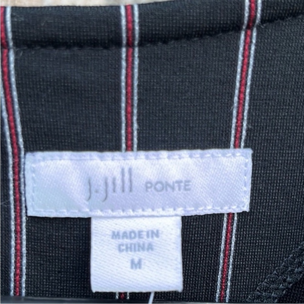 NWT J. Jill Ponte Knit Pinstripe Layered Dress Size Medium - Picture 9 of 10